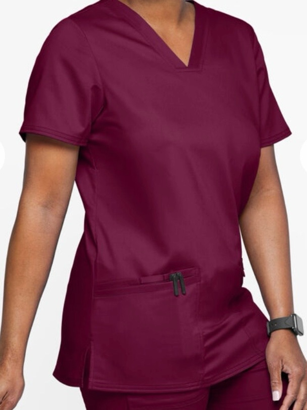 Cherokee V-Neck Scrub Top in Burgundy